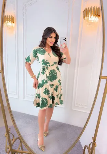 Vestido Estampado Liso Moda Evangélica cristã 