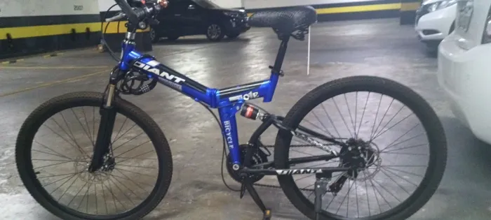 Bike Dobrável aro 26 azul metálica