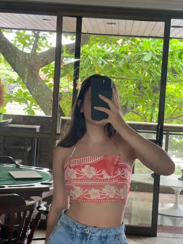 Top Cropped Floral Vermelho P Garage