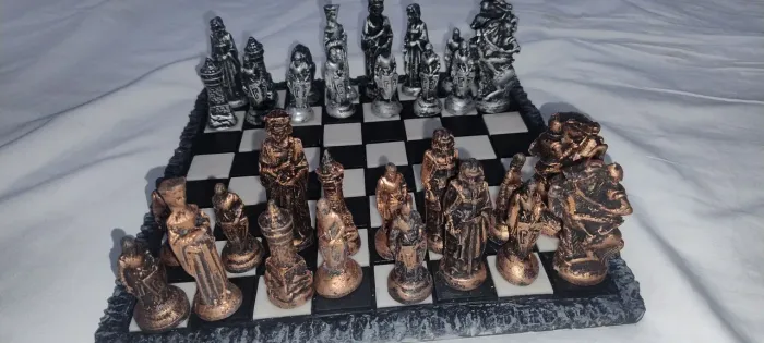 Jogo xadrez medieval Resina completo