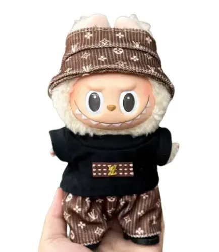 escolha 1 dos 2 modelos de ROUPAS PARA LABUBU: preta, branca ou marrom ou papai noel