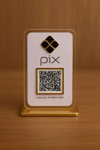 Placa pague com pix em acrílico