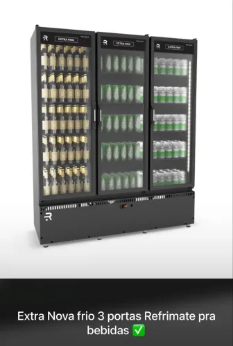 Expositor Extra frio 3 portas Refrimate pra bebidas 