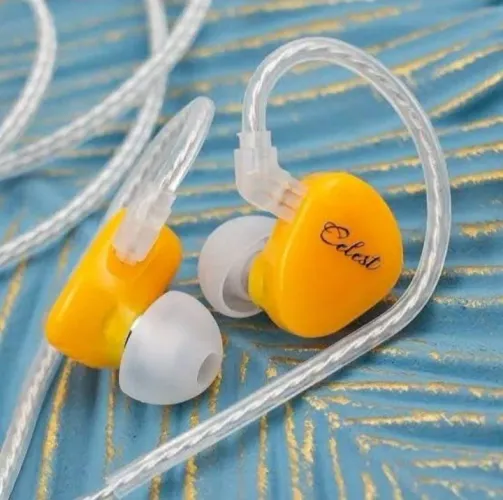 EXCLUSIVO!! FONE KINERA CELEST RUE YELLOW (FONE HIFI IEM DRIVER DE TITÂNIO)