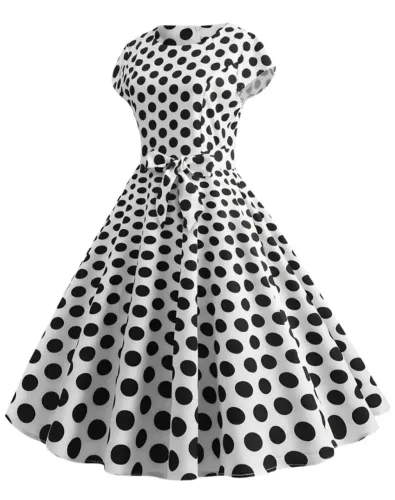 Vestido de bolinhas branco