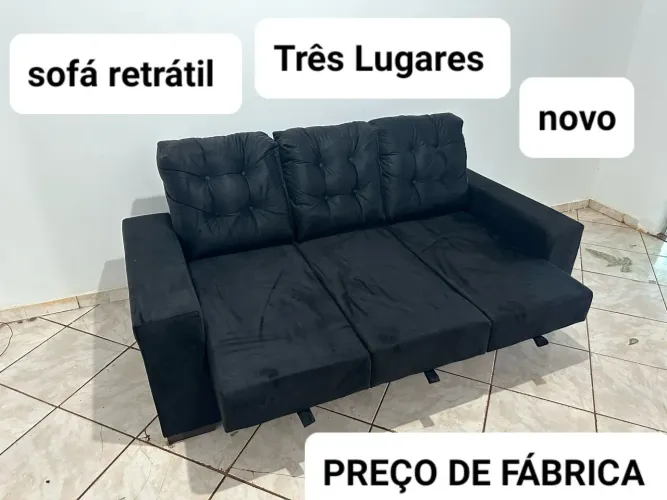 Sofá retrátil Preto novo - Preço de fábrica veja outras cores 