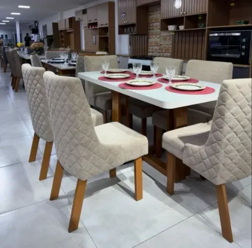 Mesa de Jantar com 6 Cadeiras 160x80cm DIVIDIMOS EM ATE 10 X SEM JUROS 