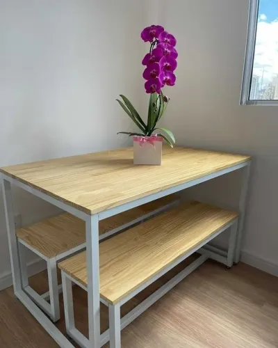 Promo | 120x75x75 industrial Mesa + Bancos