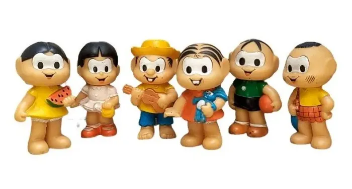 TURMA DA MÔNICA - Lote com 06 (seis) personagens da famosa turminha. Feitos em vinil 