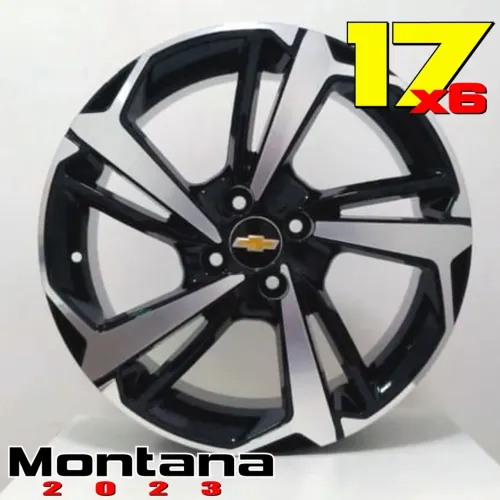 Rodas Chevrolet Montana 2023 Aro 17 preta com diamantado 4x100 novas