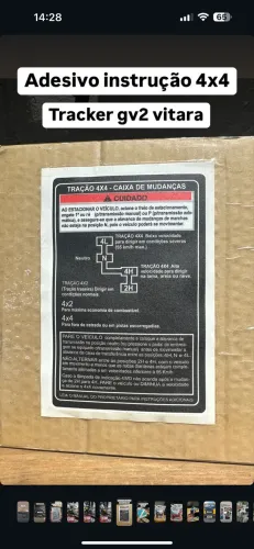 Adesivo instrução 4x4 tracker gv2 Vitarinha sidekick