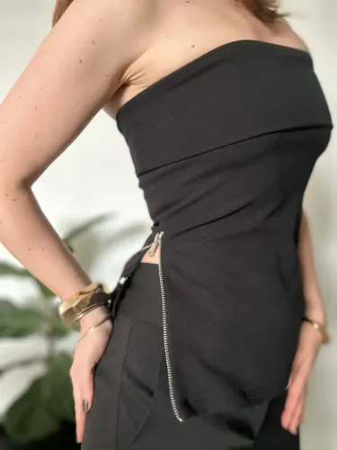 Top sem Mangas Zara P Preto