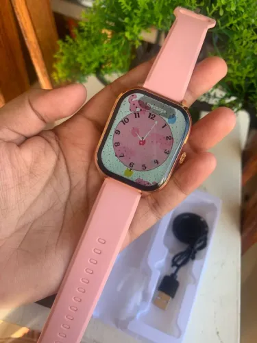 Promoção Smartwatch Rosa com Pulseira de Silicone