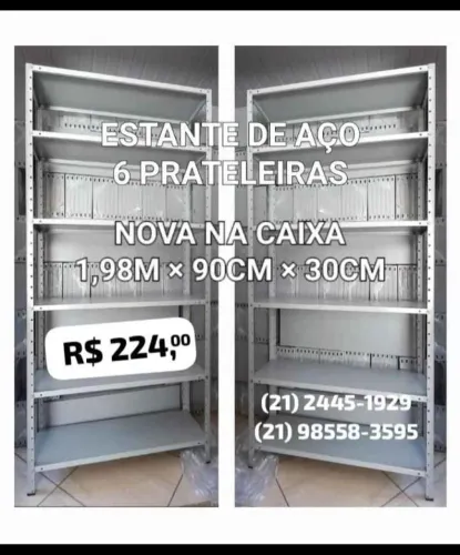 Estante 6 Prateleiras de Ferro / Aço