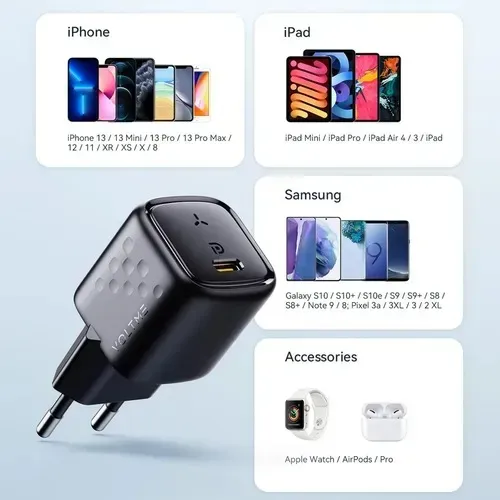 Carregador Rápido Usb-c 20w Pd Revo Mini Gan Iii Voltme