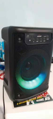 Caixa de som Bluetooth RGB Mic e Rádio FM 