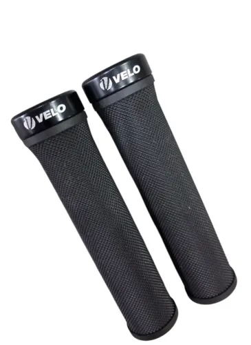 Manopla Punho Velo Com Anel E Trava Para Bike Preto
