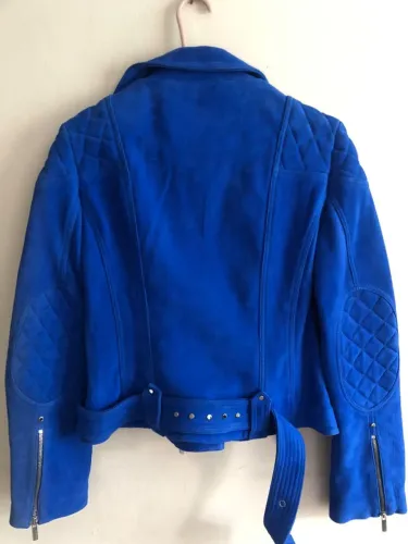 Jaqueta Biker Azul Royal - Grife Karen Millen (Original) - Tam G