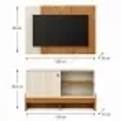 COMBO RACK PAINEL MOBLER 1.2 WOOD PEROLA METALIZADO/CANELA