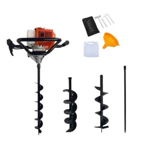Perfurador de Solo a Gasolina 75cc + 3 Brocas e Extensor