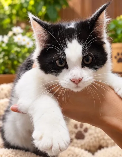 Maine coon Black and White
