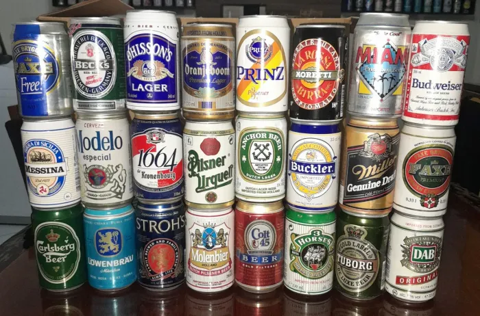Colecao latas de cerveja antigas 