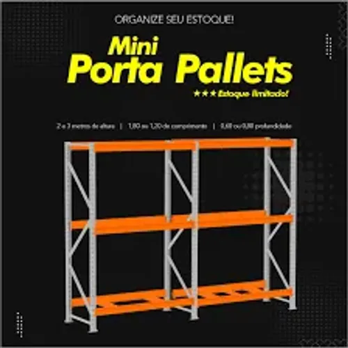 MPP MINE PORTA PALLET DEPOSITOS P 250 KILOS P NIVEL AVISTA R$ 1,799,00ZAP *