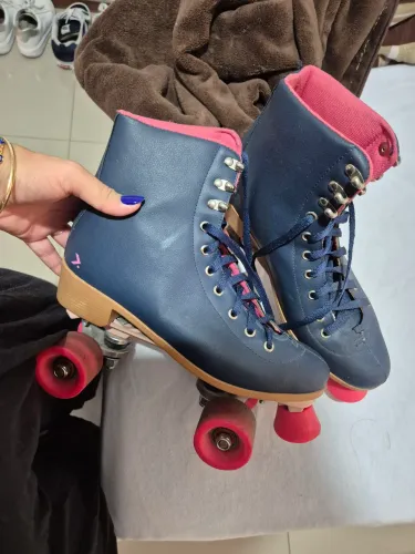 Patins Quad Retro Oxer Quatro Rodas Alice Azul E Rosa