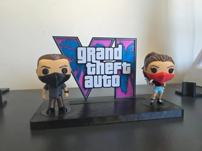 Funkos 3D Lucia e Jason GTA 6, Decoração desmontável (modular) para setup, alta qualidade
