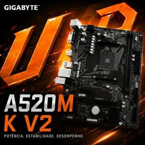 Gigabyte A520M K V2 - AM4 DDR4 + Ótimo Custo-Benefício