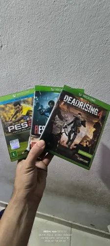 KIT COM. 3. JOGOS XBOX ONE, Resident Evil 2 Remake, Pes 2018 , DeadRiser 4