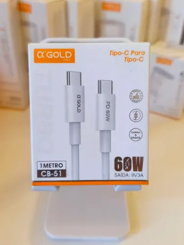 Cabo TURBO 60W Tipo C para Tipo C A'GOLD 1 metro