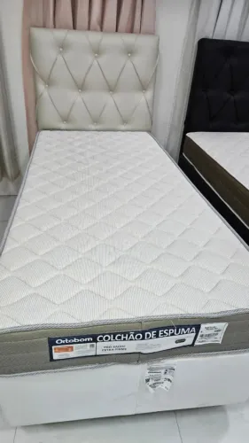 Cama solteiro com base + cabeceira + colchao