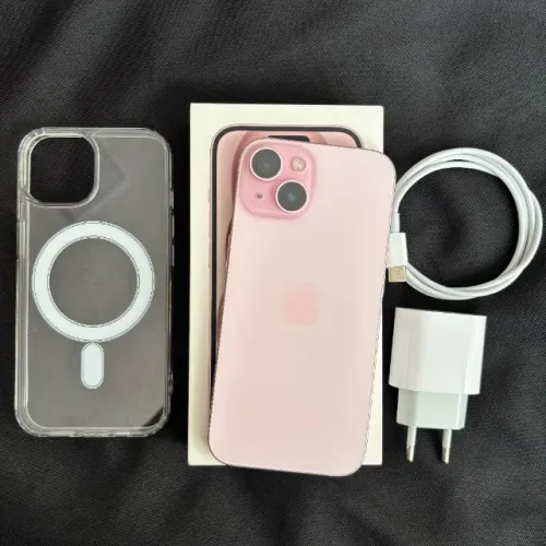 iPhone 15 128GB Rosa 97% Saúde Bateria, Zero, Todo Original Garantia Apple Setembro 2026