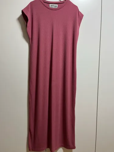 Vestido Midi Canelado Rosa Queimado - Confortável e Versátil TAM M 