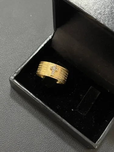 Anel Oração Pai Nosso de ouro 5.56g 18k procedência garantia eterna