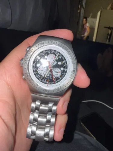 Swatch Série prata capa preta