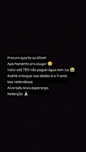 Procurasse aluguel no mínimo 750 não pague luz e água