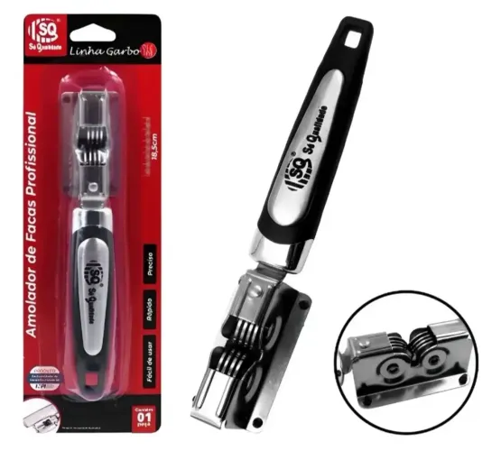 Kit 2 Afiador Amolador De Faca Tesoura Profissional Aço Inox