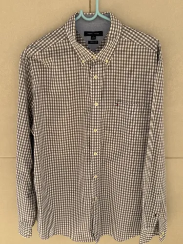 Camisa xadrez cinza/branco tomy Hilfiger XL