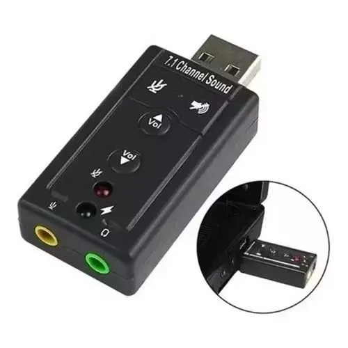 Placa de áudio USB para computador e notebok