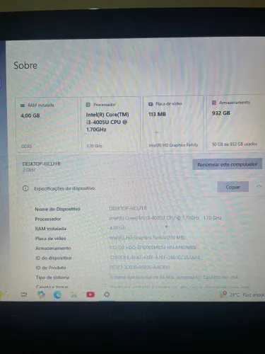 Notebook samsung usado