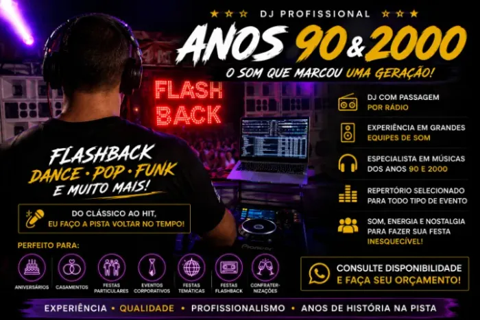 DJ ANOS 90 E 2000 | DJ DE RÁDIO | FESTAS, EVENTOS E FLASHBACK