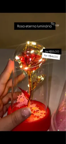 Promoção luminária rosa eterna