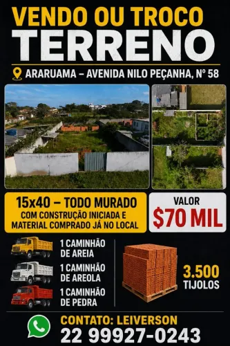 ? Terreno à venda em Araruama - Excelente oportunidade!