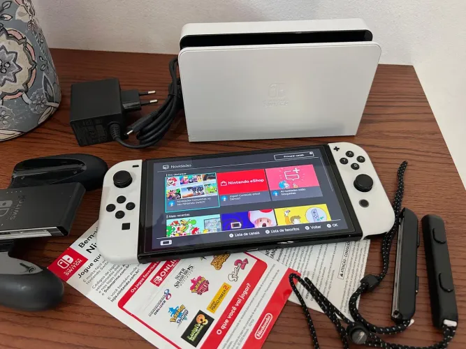 Nintendo Switch OLED | Dock e Todos Acessórios Originais