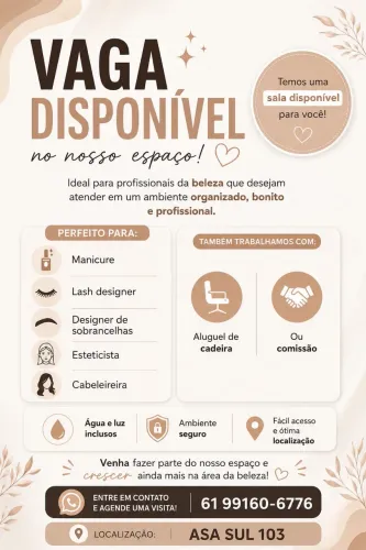 Vaga de Espaço em Salão 