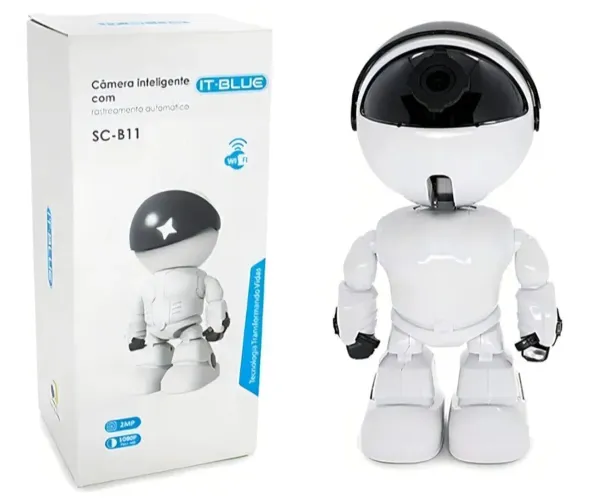 Câmera Ip Robô Auto Tracking Visão Noturna Fullhd 1080p Wifi