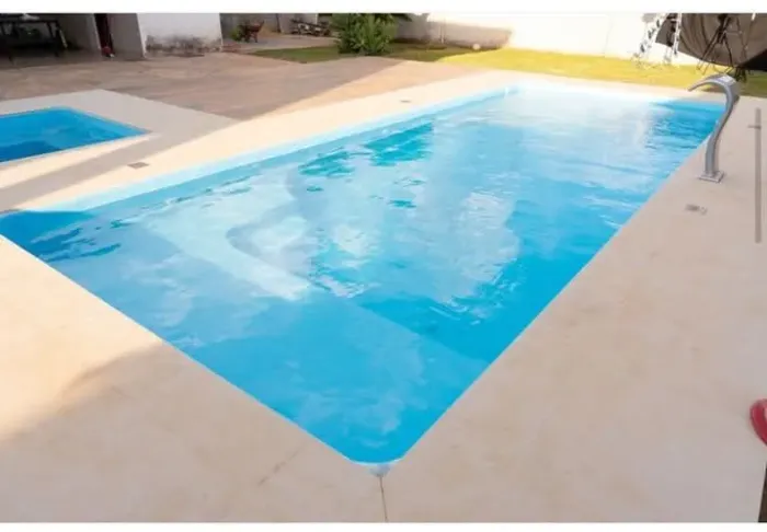 Piscina de fibra 8 metros com prai@ mg 