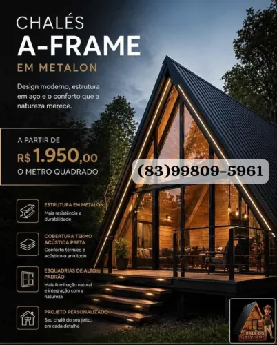 Construímos cabanas a-frame melhor preço do nordeste